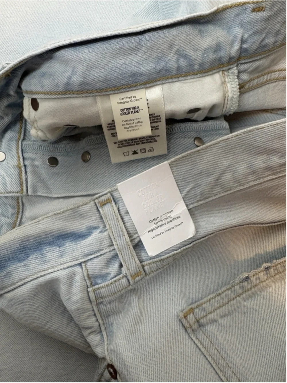 NWT AGOLDE 90s Mid Rise Straight Crop Jeans Distressed Light Wash Size 29 - Picture 11 of 12